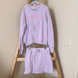 Olivia Kay Sweatshirt and Skirt Set in Lavender with MalibuTennis Club Design